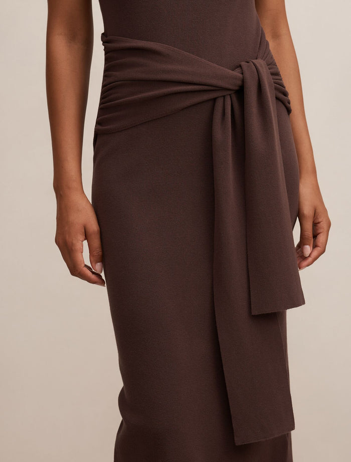 Margot Wrap Detail Knit Midi Dress Forever New