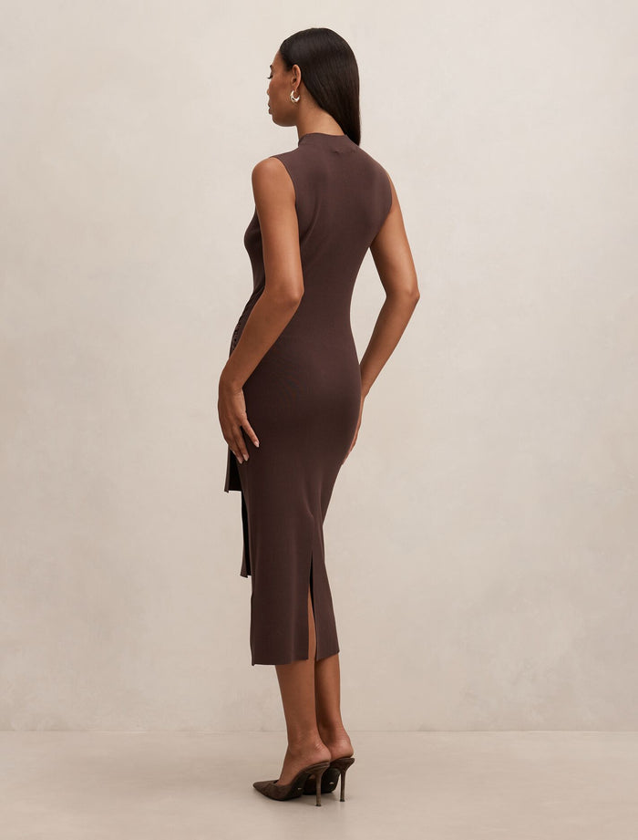 Margot Wrap Detail Knit Midi Dress Forever New