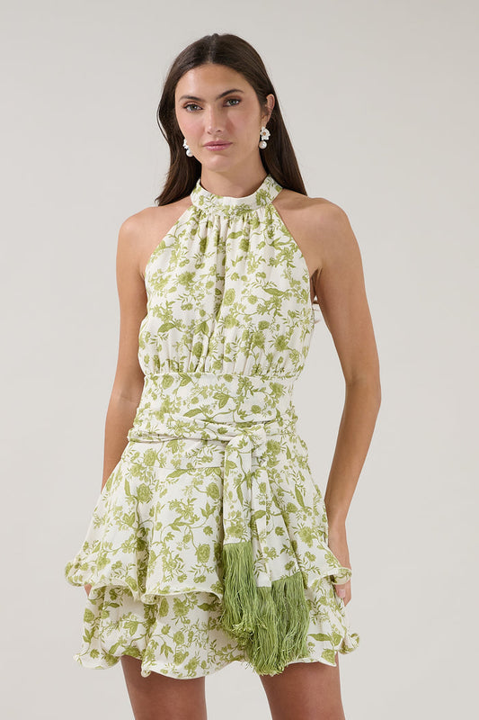 Mariena Ruffle Mini Dress Floral