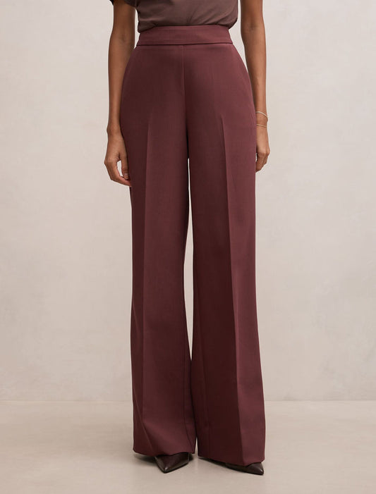 Marissa Petite Wide Leg Pants Plum Wine Forever New