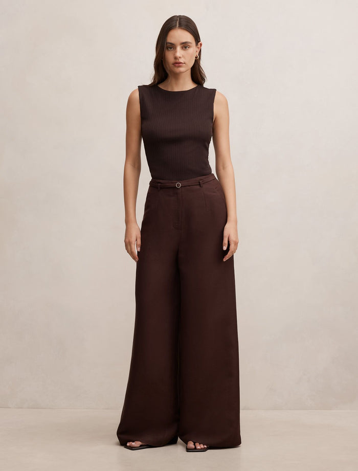 Matilda Linen Blend Wide Leg Pants Forever New