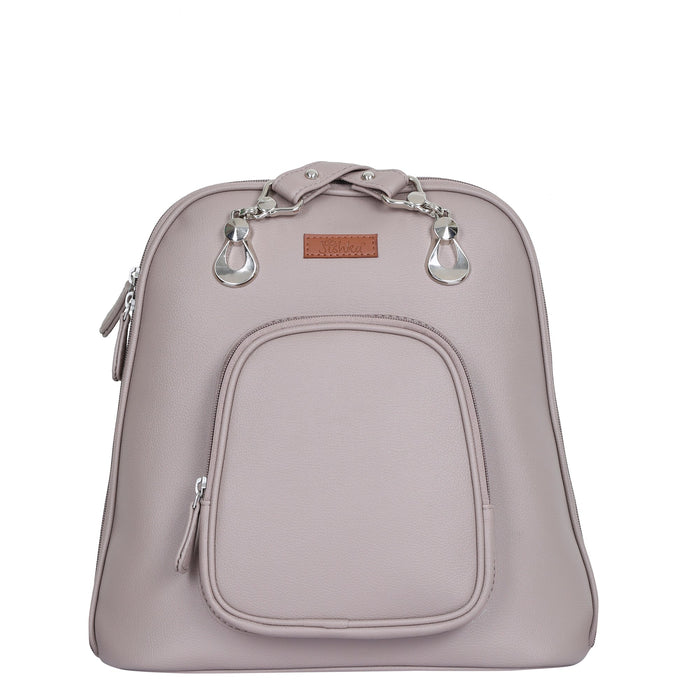 Women’s mauve vegan leather backpack purse for everyday, work and travel