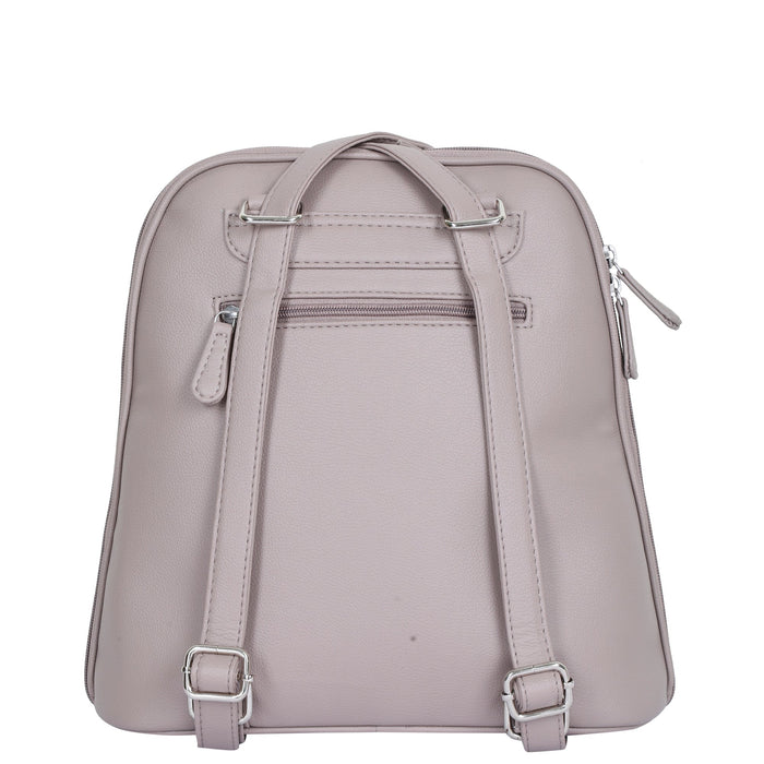 Women’s mauve vegan leather backpack purse for everyday, work and travel-back view