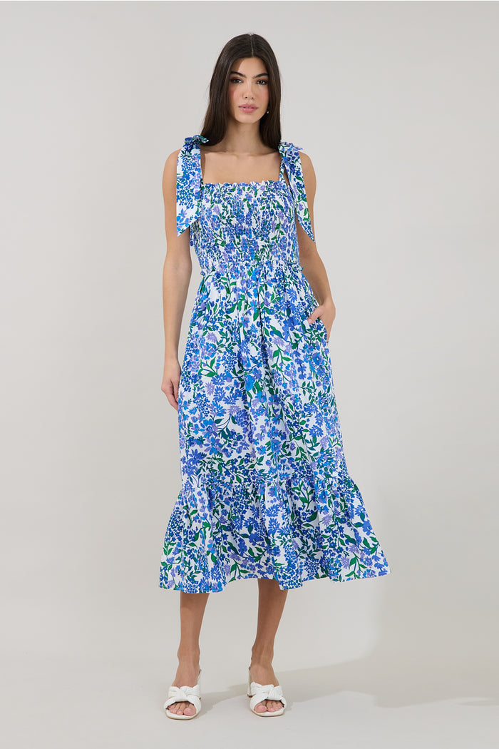 Mitzy Smocked Midi Dress Floral