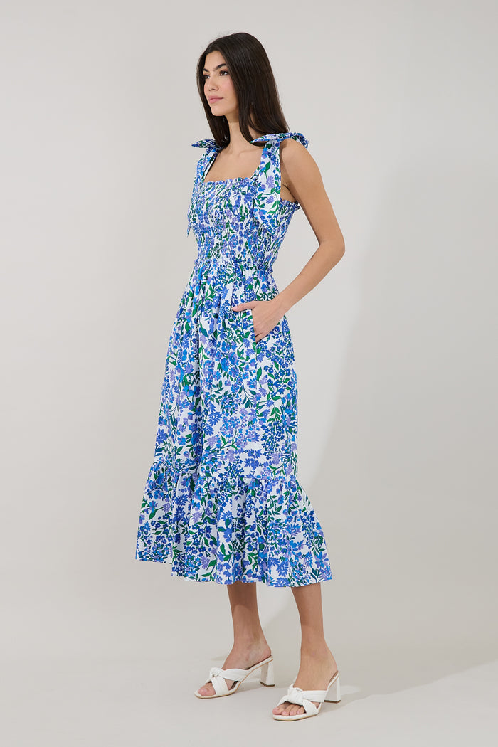 Mitzy Smocked Midi Dress Floral