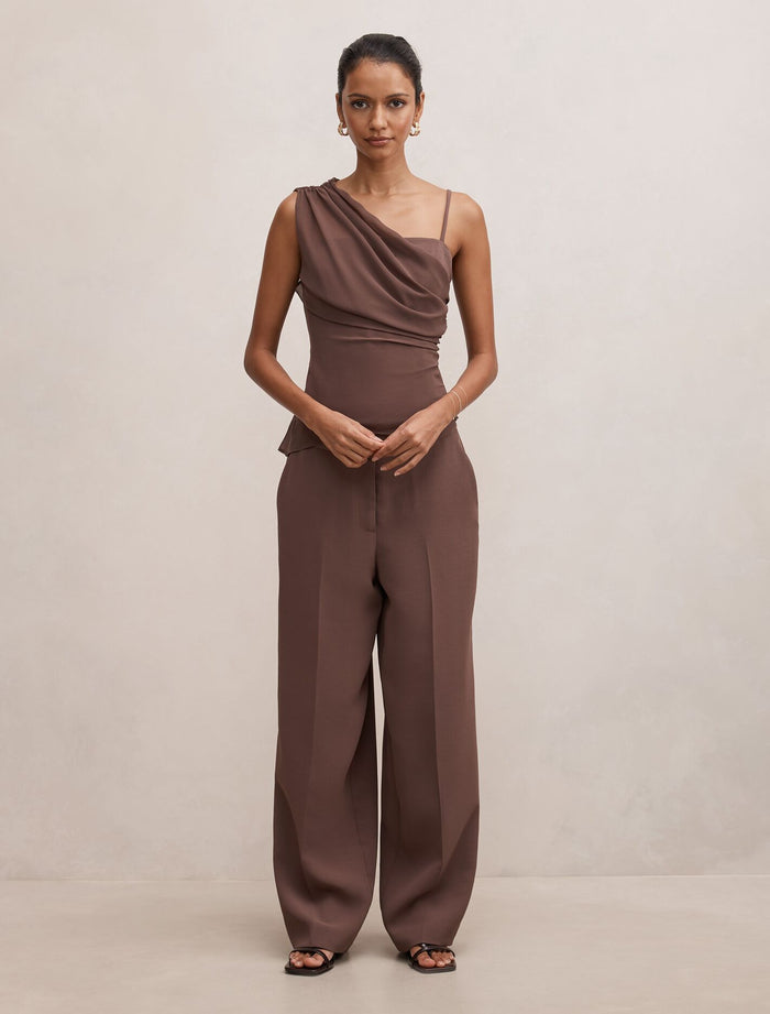 Morgan Petite Draped Shoulder Top Forever New