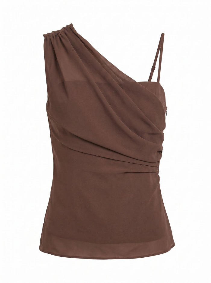 Morgan Petite Draped Shoulder Top Forever New