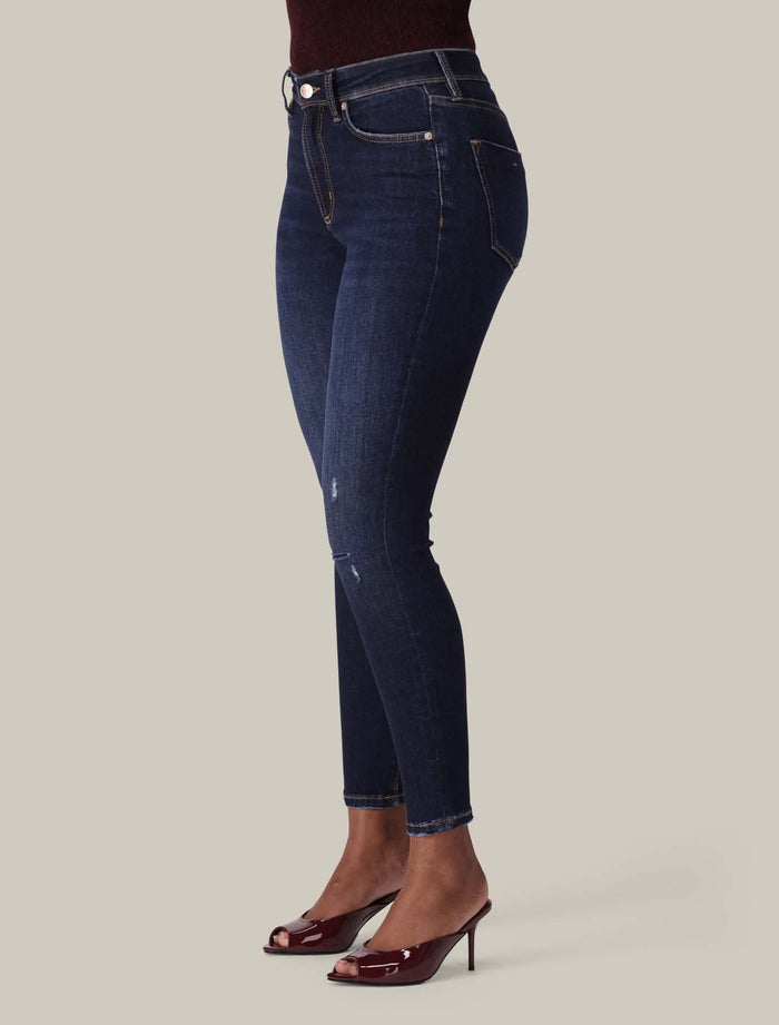 Nala Mid-Rise Dark Ripped Skinny Jeans Forever New