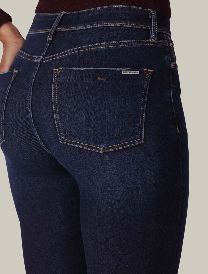 Nala Mid-Rise Dark Ripped Skinny Jeans Forever New