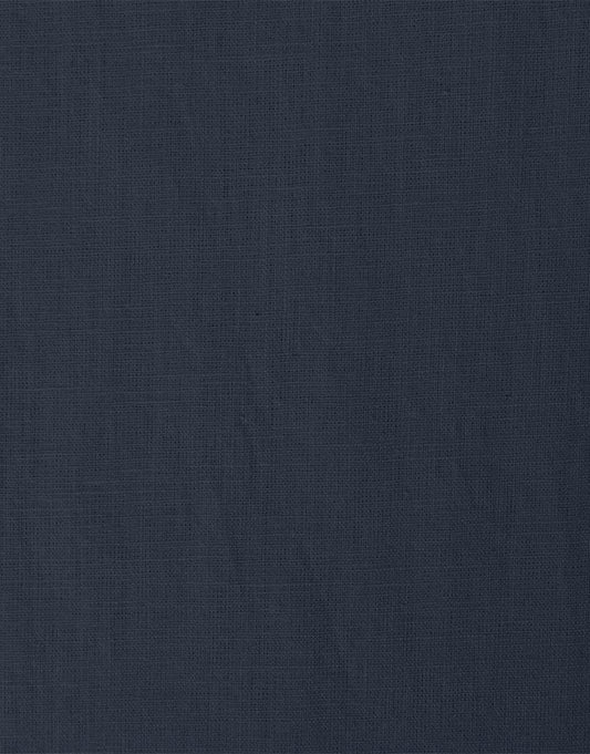 Navy Blue Washed Pure Linen Fabric
