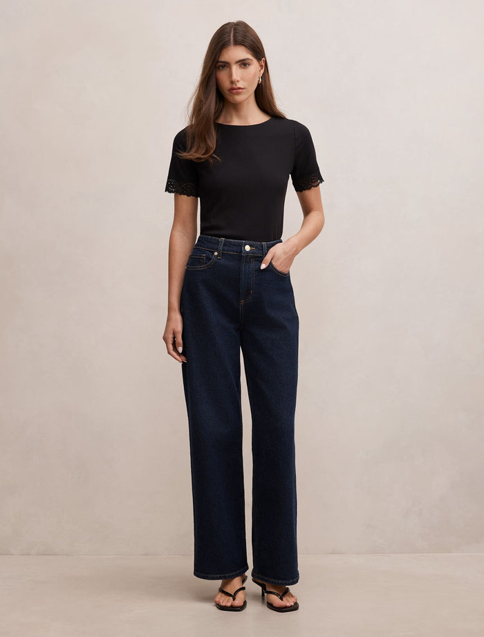 Nina Lace Trim T-Shirt Forever New