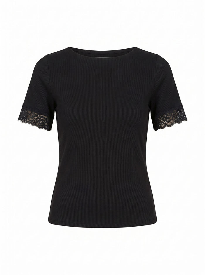 Nina Lace Trim T-Shirt Forever New