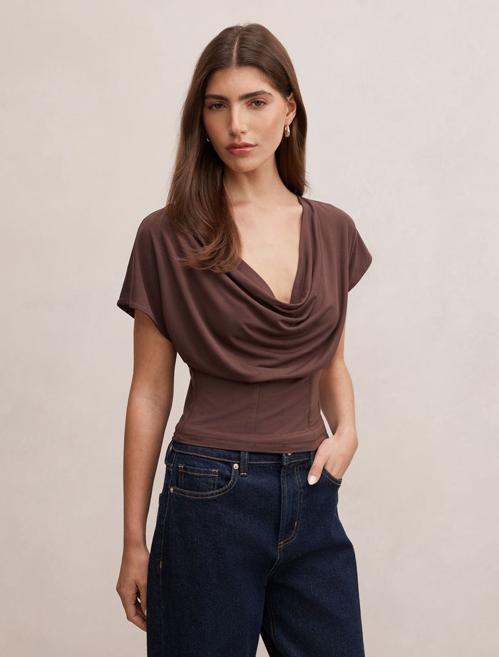 Phoebe Draped Cowl Top Forever New