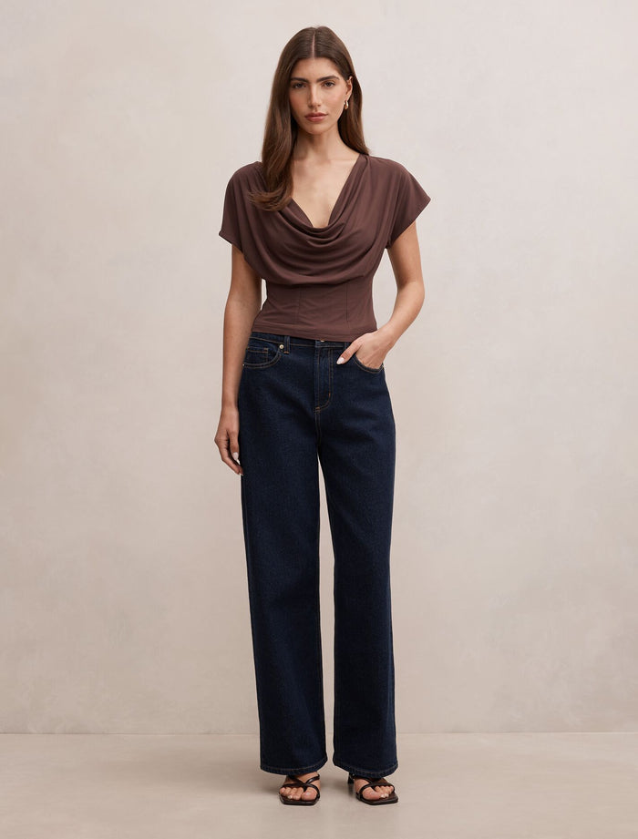 Phoebe Draped Cowl Top Forever New