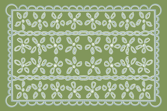 "Prep In Your Step" Floral Vinyl Floor Mat - 24"x36"
