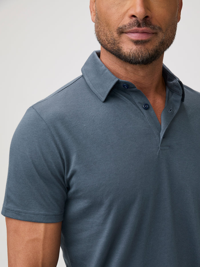 Collar quality that pays off # StratuSoft™ Polo Shirts in Rainstorm | Men's Polos Built to last