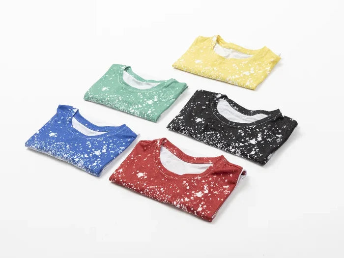 Red Bleached Bloom Cotton Feeling T-shirt for Sublimation Printing