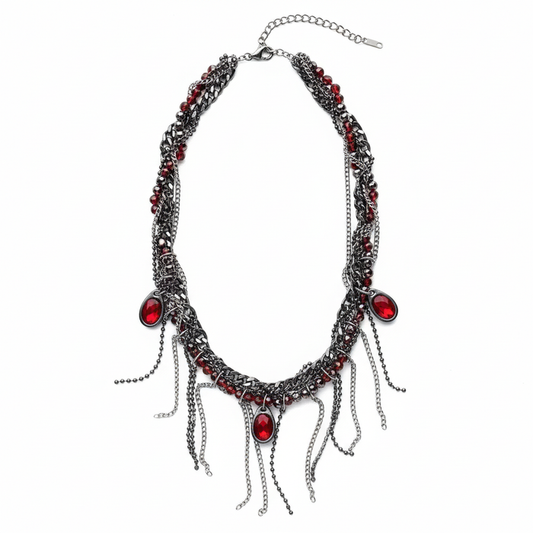 Red Gem cuban Neckpiece by CRUX