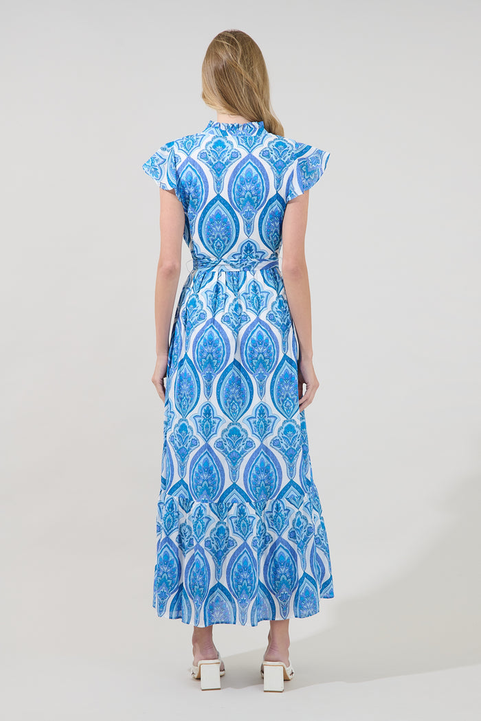 Riah Button Down Maxi Dress Medallion