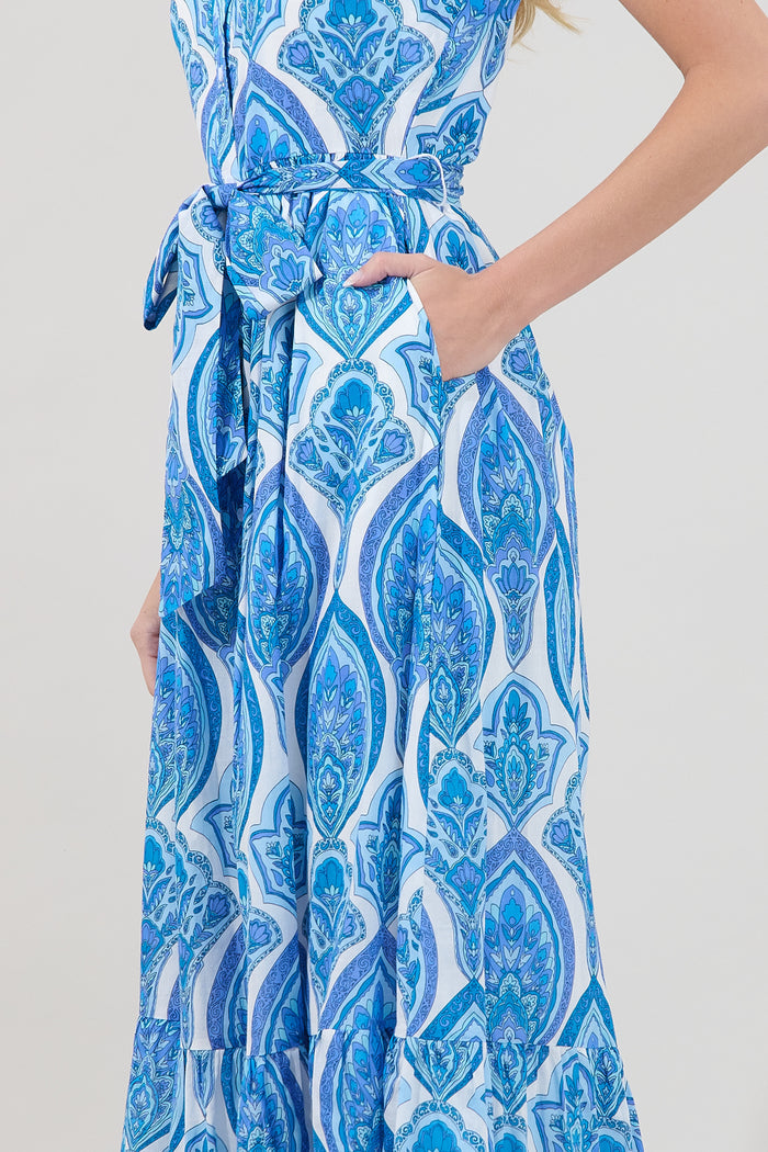 Riah Button Down Maxi Dress Medallion