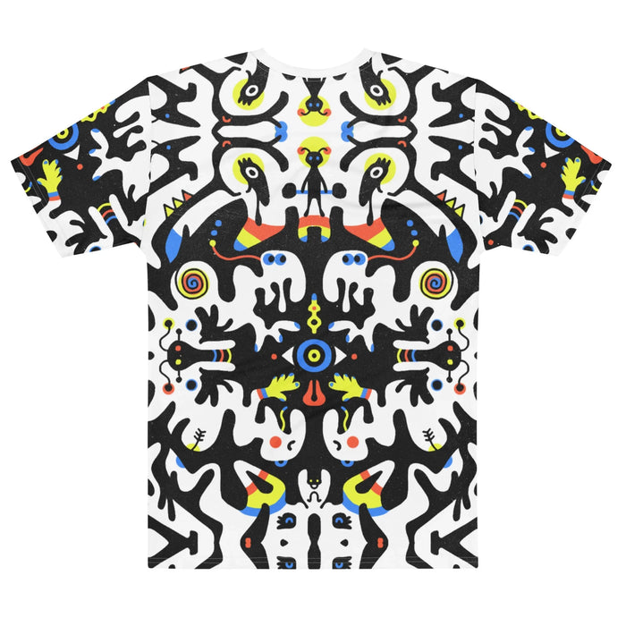 Rorschach Tabar T-Shirt in Electric Inkblot Primary. OEKO-TEX® 100, REACH Compliant, Zero-Wastewater Printing.
