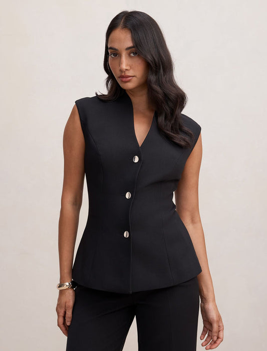 Rosalie Waistcoat Black Forever New