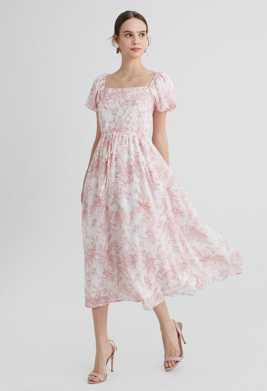 Rosaria Balloon Sleeve Midi Dress