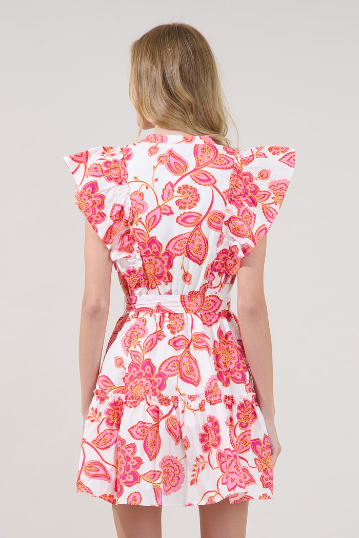 Rosy Ruffle Mini Dress Arely Floral