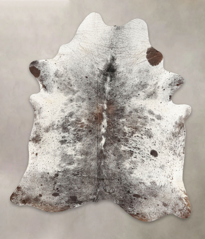 Salt and Pepper Brown Cowhide Rug #B1780