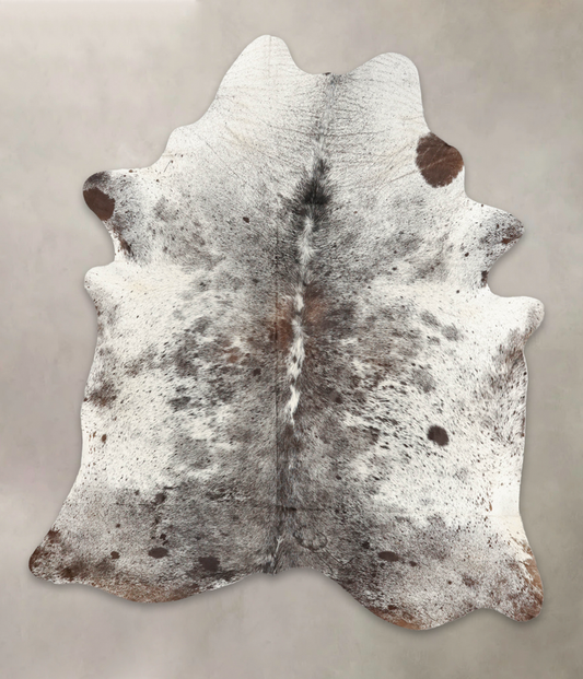 Salt and Pepper Brown Cowhide Rug #B1780