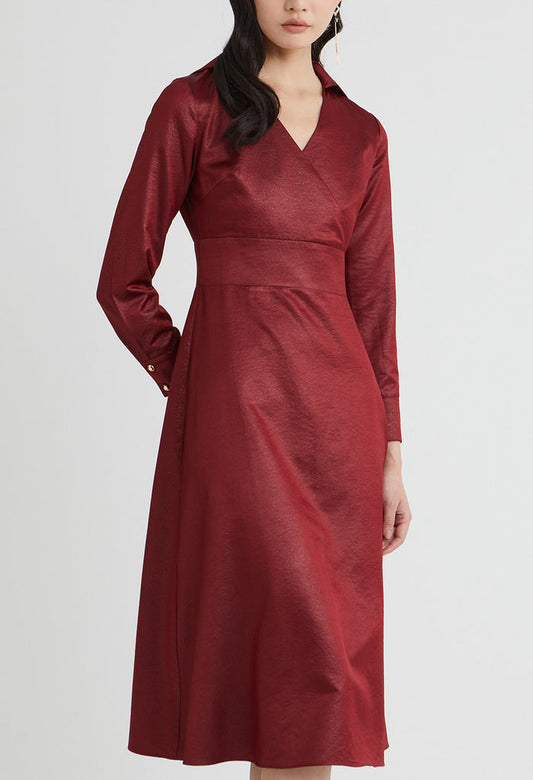 Satin Elegance Midi Dress
