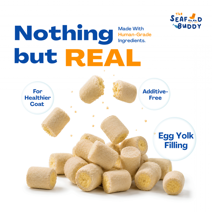 SeafoodBuddy Freeze-Dried Golden Egg Yolk Bites 70g | Balanced Diet Treats