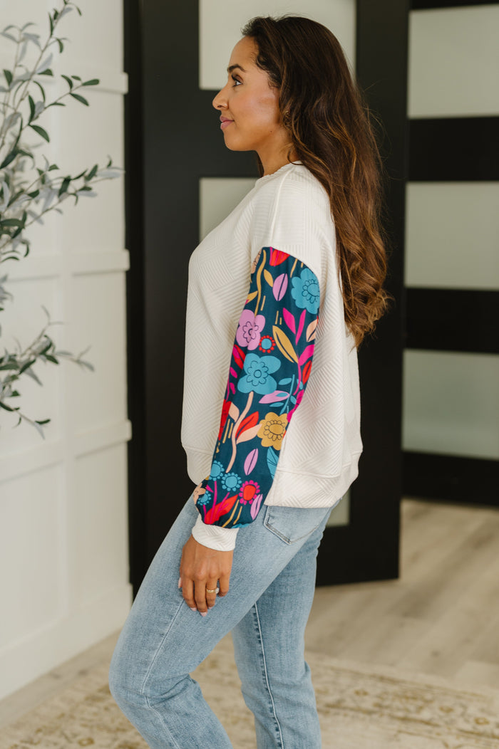 Sing a Melody Floral Sleeve Top