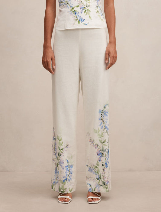 Soleil Floral Placement Print Pants Wisteria Co-ord Forever New