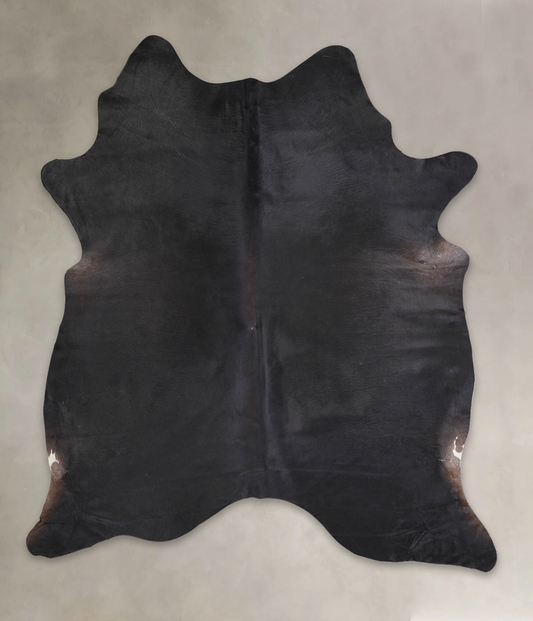 Solid Black Cowhide Rug #A24498