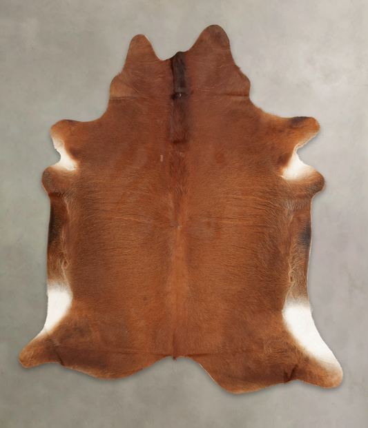 Solid Brown Cowhide Rug #B1792