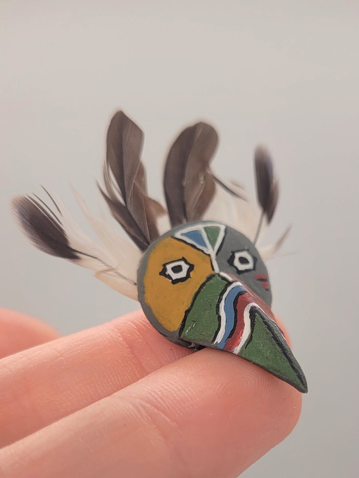 Southwest Mask Painted with Feathers