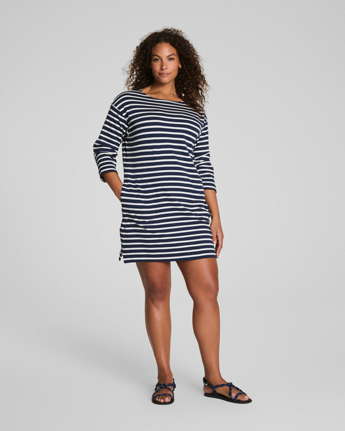 Spanx - Dress - Cool Cotton Boatneck - Navy Yacht Stripe - Findlay Rowe Designs