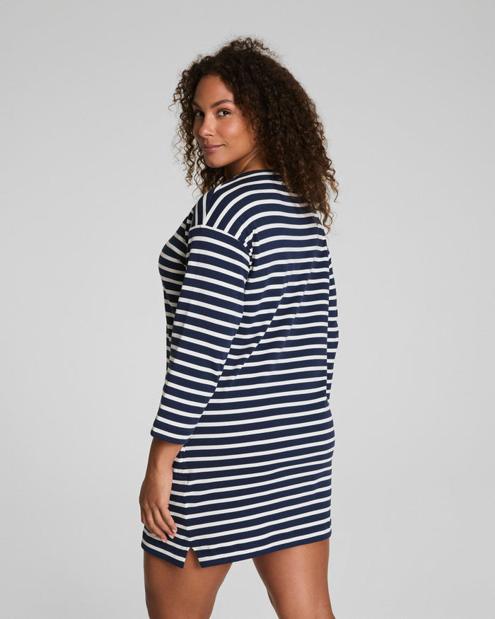 Spanx - Dress - Cool Cotton Boatneck - Navy Yacht Stripe - Findlay Rowe Designs