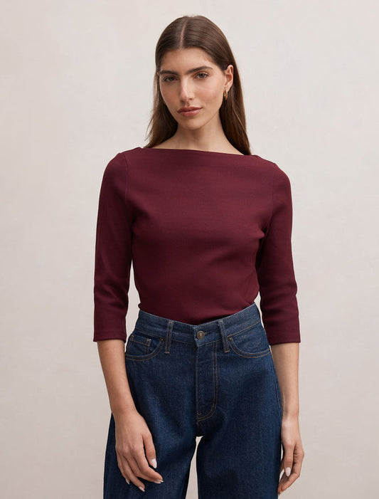 Starlette 3/4 Sleeve Top Fig Forever New