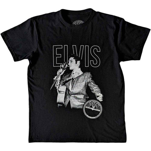 SUN RECORDS - ELVIS LIVE PORTRAIT - T-Shirt Black