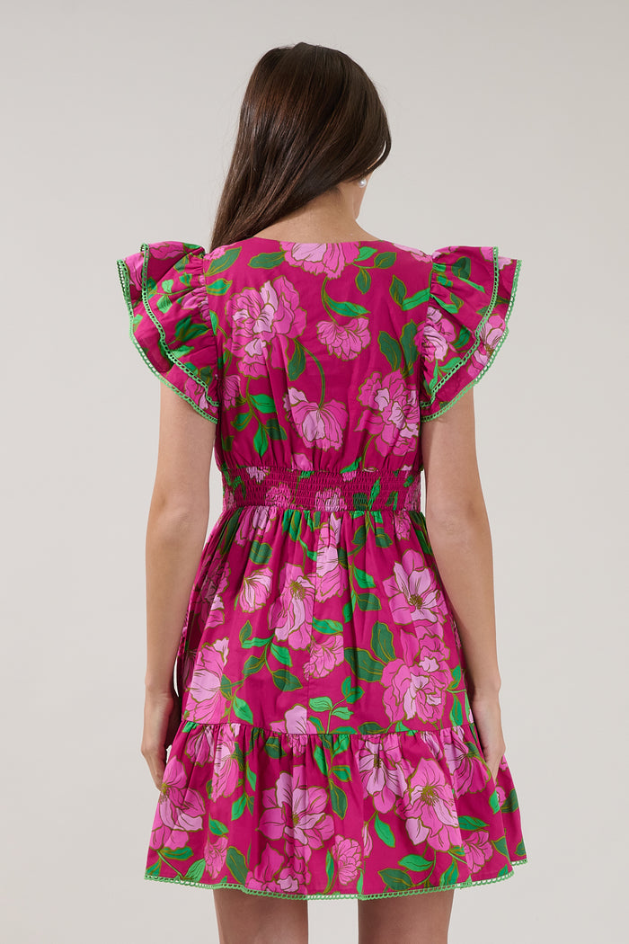 Surie Ruffle Mini Dress Floral