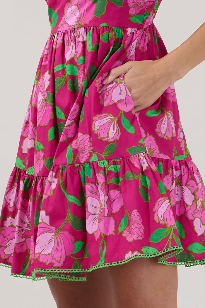 Surie Ruffle Mini Dress Floral