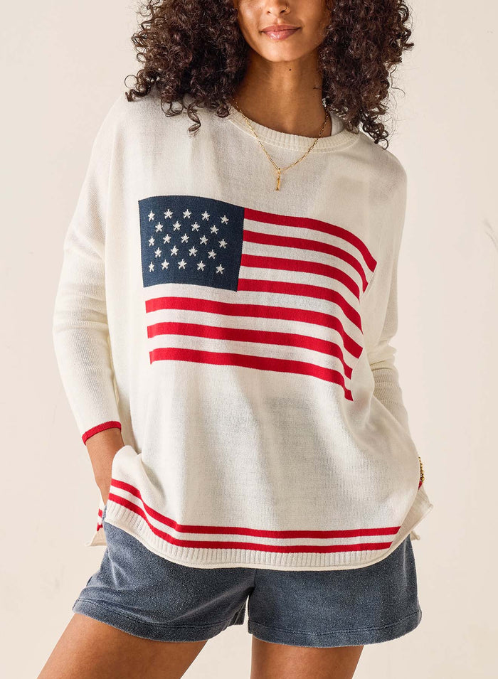 Sweater Catalina USA Flag White