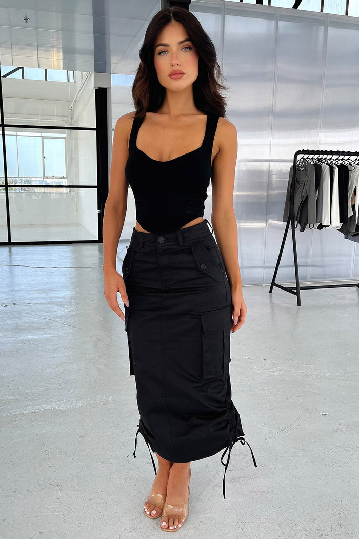 Tari Midi Skirt - Black