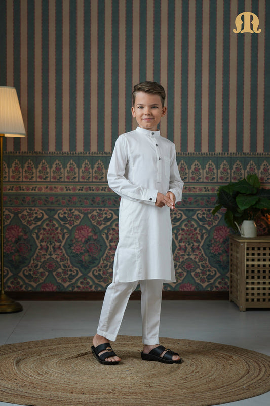 Terfi Kali Kurta White 2.0 For Kids