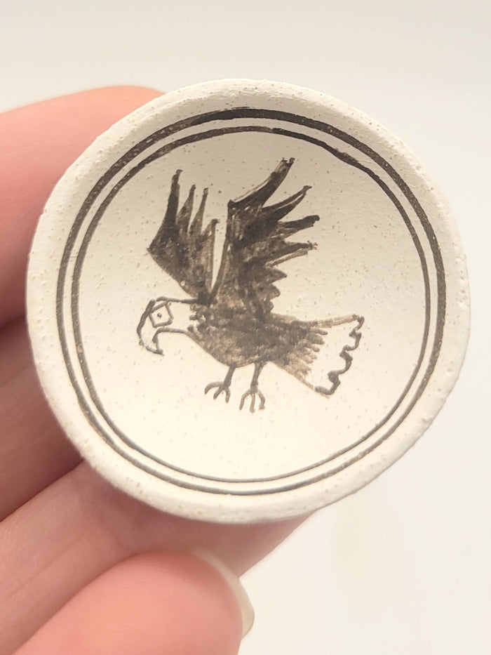 Terracotta Plate with Eagle Painting – Signed