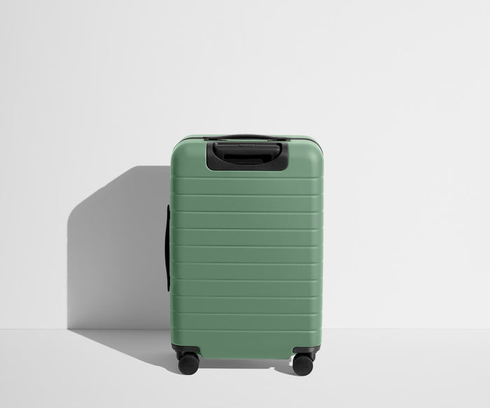 Back product view of The Bigger Carry-On suitcase in Sea Green