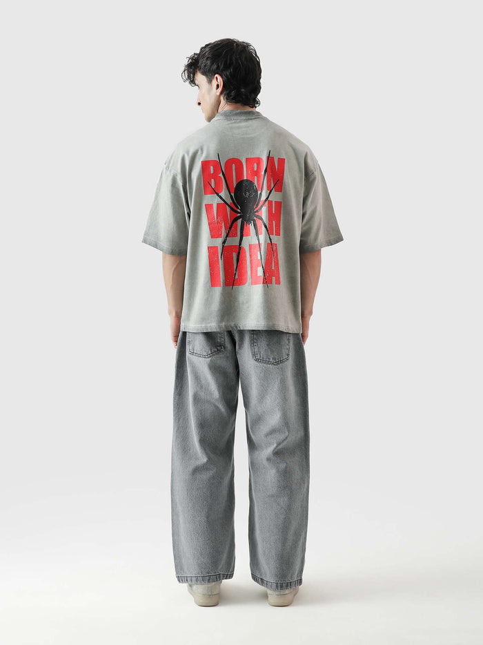 The Creator Tee closeup front text detail oil fade washed Pakistan – GROOVY