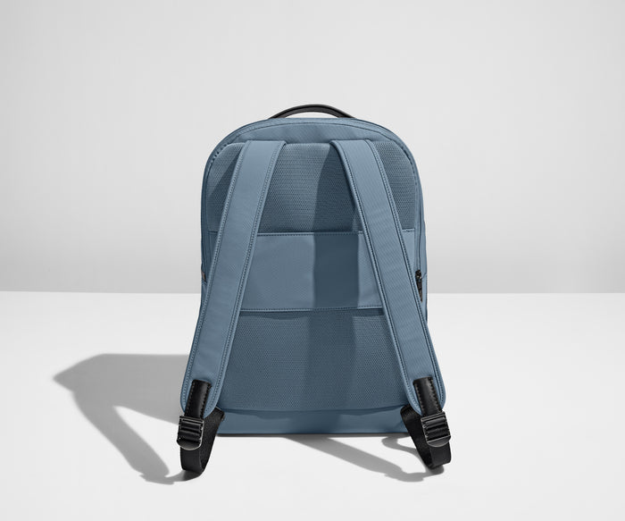 Back view of the Everywhere Zip Backpack showing the padded shoulder straps and trolley sleeve